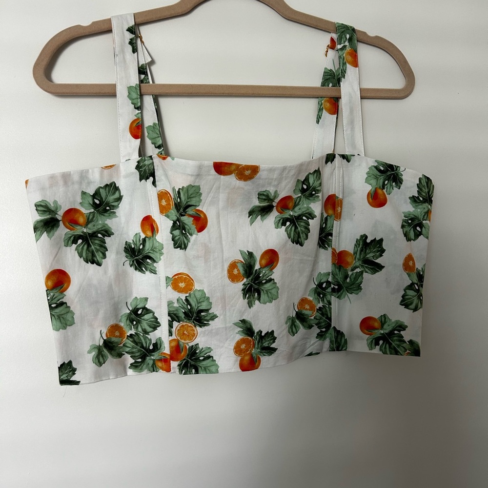 NWT We Wore What Orange print crop top